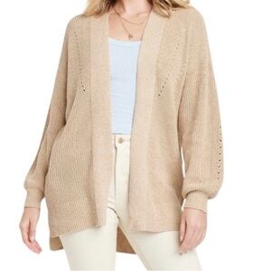 UNIVERSAL THREAD • Women’s Tan Knit Open Front Cardigan Sweater Size Medium